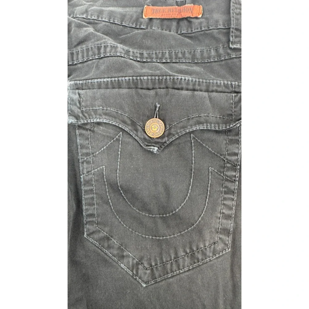 True Religion Pants Mens 32 Blue Straight Leg Flap Pocket Horseshoe Streetwear